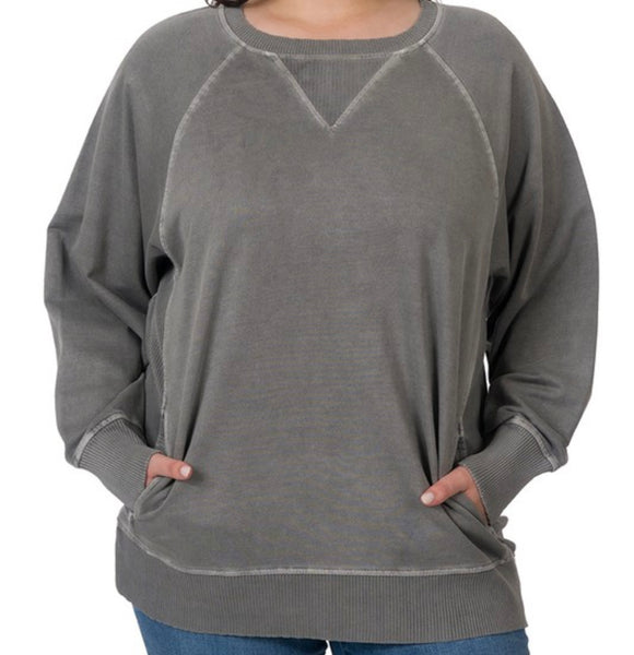 FRENCH TERRY PULLOVER - PLUS