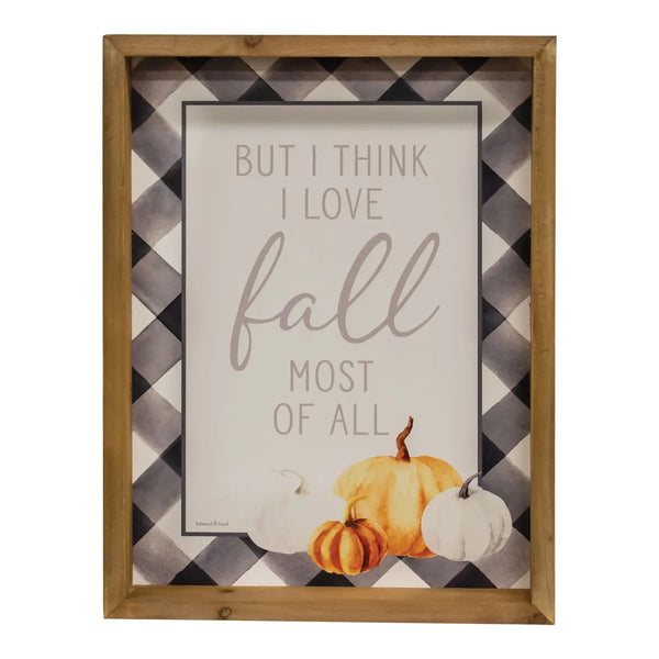 I Love Fall Most of All Wood Shadowbox