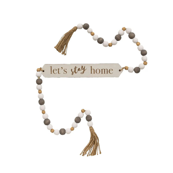 Let'S Stay Home Beaded Banner