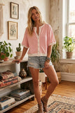 Relaxed Fit Polka Dot Button Front Top