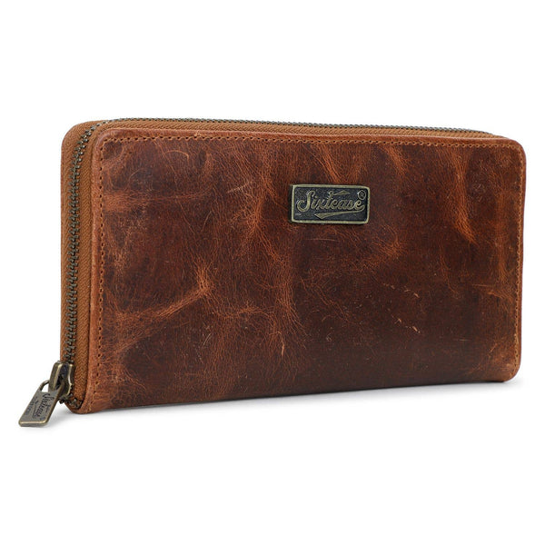 Leather Snake Texture Women's Wallet - Bistre Brown