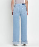 SUPER HIGH RISE CUFFED BAGGY WIDE JEANS F5796