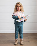 Girls Molly Teal Bloom Floral Winter Fall Hooded Sweat Set