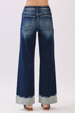 PETRA HIGH RISE STRETCH WIDE LEG W/ CUFFED HEM JEANS