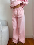 Light Pink Polka Dot Flare Sweatpants
