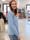SOLID POINTELLE SWEATER