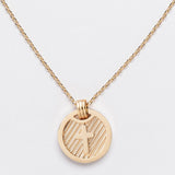 Gold Cross Pendant Necklace with Etched Detail