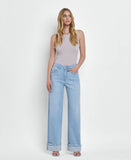 SUPER HIGH RISE CUFFED BAGGY WIDE JEANS F5796