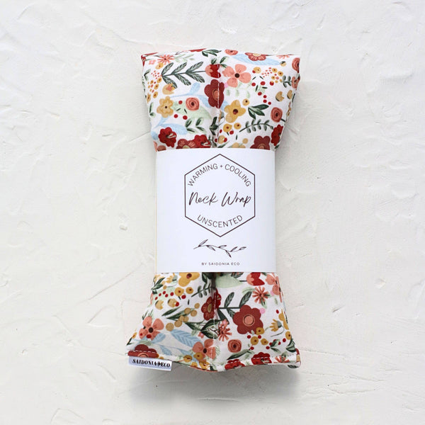 Neck and Body Wrap - Hot Cold Weighted Rice  Bag Boho Flower