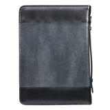 Bible Cover Classic Black/Gray Be Strong Josh. 1:9
