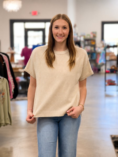 CREW NECK KNIT T-SHIRT