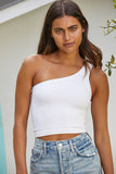 Seamless One Shoulder Ribbed Top