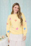 BE MINE HEART CREWNECK KNIT PULLOVER SWEATER