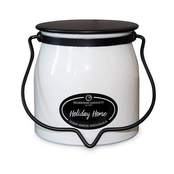 16 oz Butter Jar Candle: Holiday Home