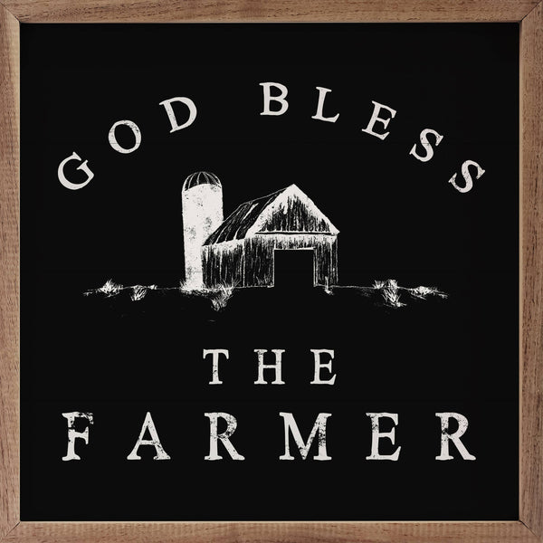 God Bless The Farmer  Barn Black