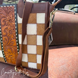 Virginia Cowhide Checkered Tote Handbag