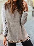 Varsity Contrast Trim V Neck Sweatshirt