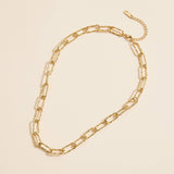Chain Linked Gold Dip Stainless Steel Short Necklace