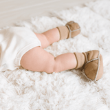 Baby cozy organic booties | tan