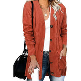 Button Up Cable Knit Sweater