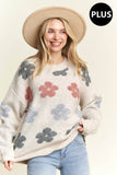 PLUS PUFF FLOWER SWEATER