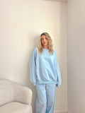 Baby Blue Polka Dot Flare Sweatpants
