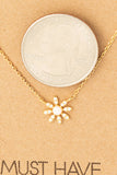 Mini Opal Flower Pendant Necklace