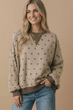 Crew Neck Polka Dot Reverse Stitch Pullover