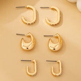 Rhinestone Pearl Huggie Hoop Trio Earrings | 80E62207