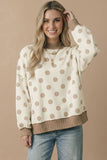 Polka Dot Exposed Seam French Terry Top