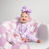 Myla Purple Checks PLUSH BLANKET