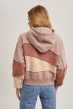 ZIPPER FRONT PATCHWORK LANDSCAPE HOODIE JACKET