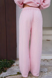 Light Pink Polka Dot Flare Sweatpants