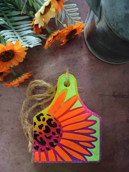 Cow Tag Sunflower Freshie