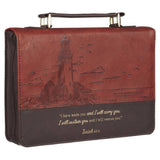 Bible Cover Classic Two-tone Brown I Will Carry You Isa 46:4