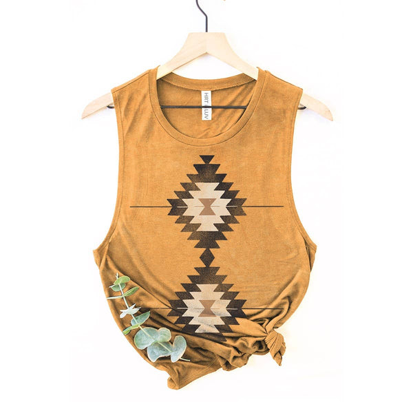 VINTAGE AZTEC MINERAL GRAPHIC TANK TOP