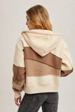 ZIPPER FRONT PATCHWORK LANDSCAPE HOODIE JACKET