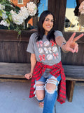 BASEBALL BOWS TEE (GREY)