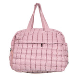 Mauve Quilted Duffel Weekender Bag for Women