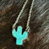 Trendy Cactus Turquoise Necklace