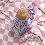Myla Purple Checks PLUSH BLANKET