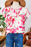 Flutter Sleeve Round Neck Casual Blouse