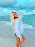 Pearl Grey Embroider Bow Hoodie