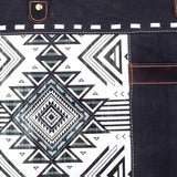 Canvas & Leather Women Small & Cross Body - Black/White
