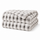 Luxury Tufted Faux Fur Throw Blanket