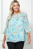 FLORAL FRONT AND BACK YOKE BLOUSE - plus