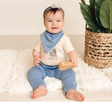 Baby cuffed organic pants | periwinkle blue