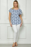 PLUS SIZE SHORT SLEEVE DOLMAN TOP
