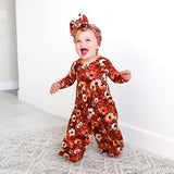 Auburn WIDE LEG ROMPER Bamboo Fall Floral Kids Outfit