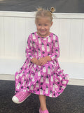 Witches Boo 3/4 Sleeve Pocket Twirl Dress
